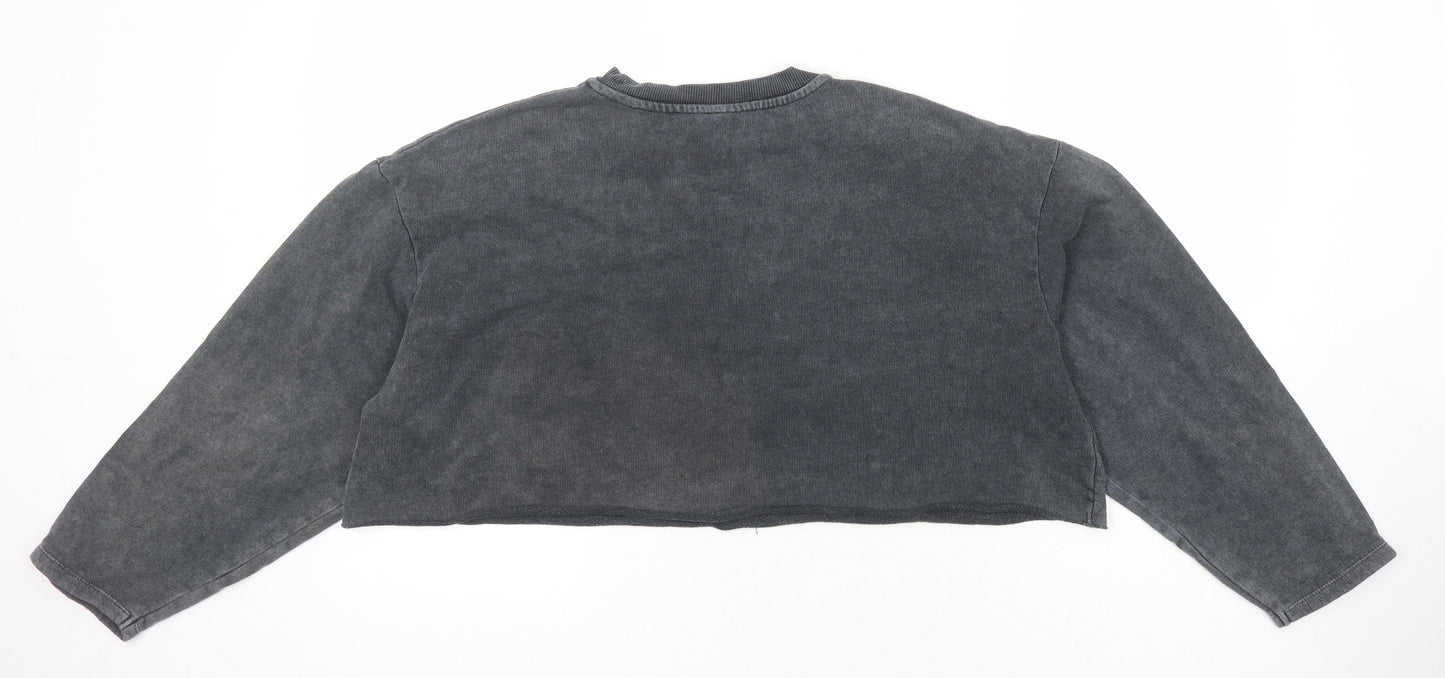 Topshop Womens Grey Cotton Pullover Sweatshirt Size 10 - Paris