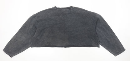 Topshop Womens Grey Cotton Pullover Sweatshirt Size 10 - Paris
