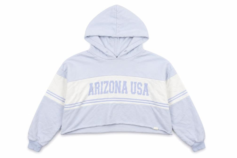 Pull&Bear Womens Blue Cotton Pullover Hoodie Size M - Cropped