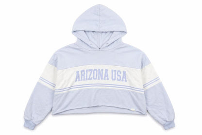 Pull&Bear Womens Blue Cotton Pullover Hoodie Size M - Cropped
