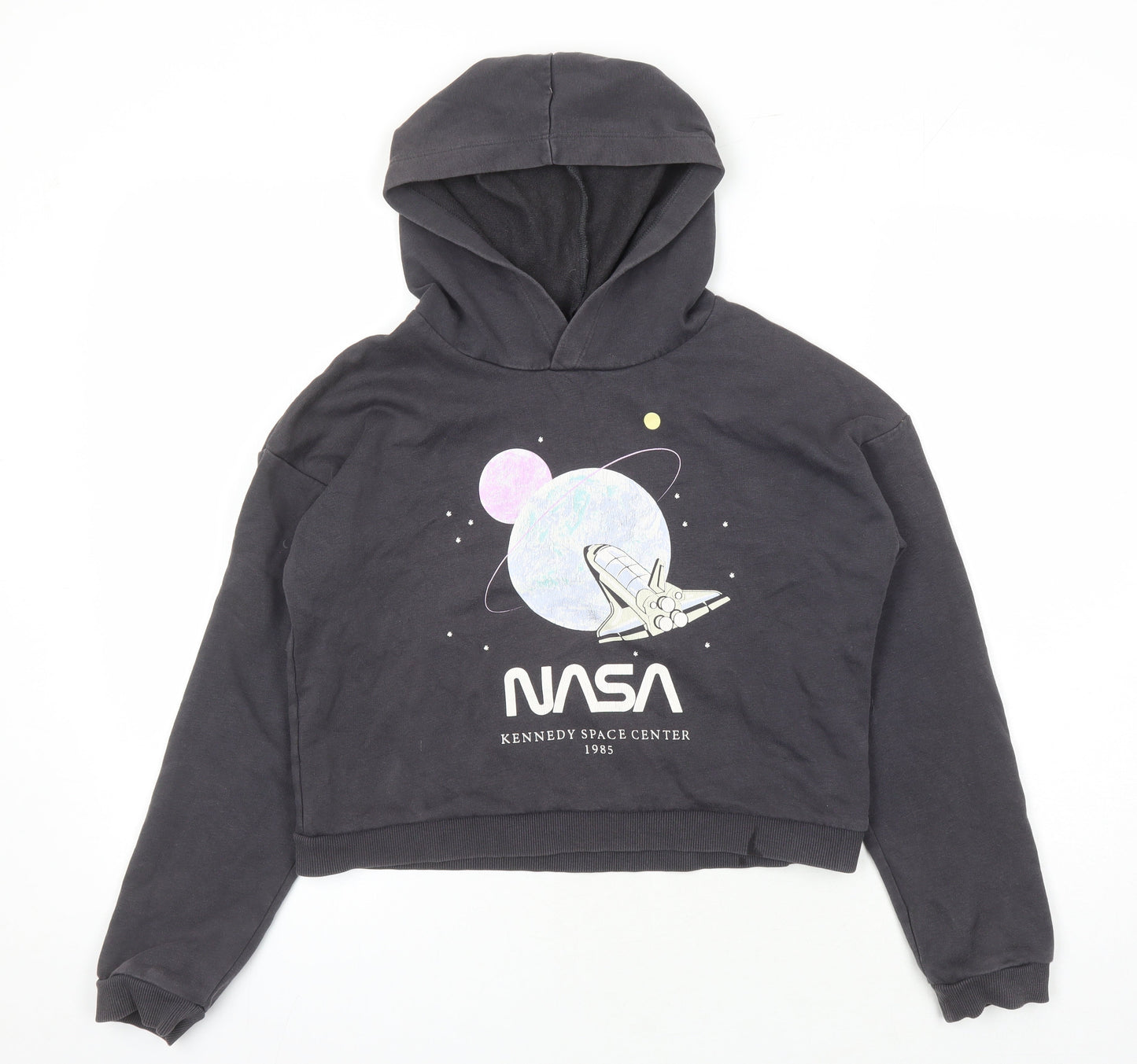 H&M Boys Grey Cotton Pullover Hoodie Size 12-13 Years - NASA