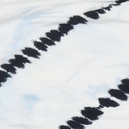 H&M Womens White Geometric Polyester Pullover Hoodie Size L