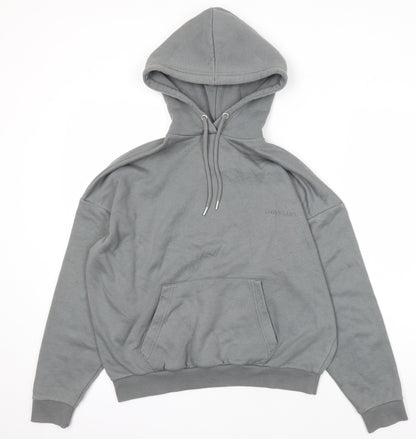 Boohoo Womens Green Houndstooth Polyester Pullover Hoodie Size S