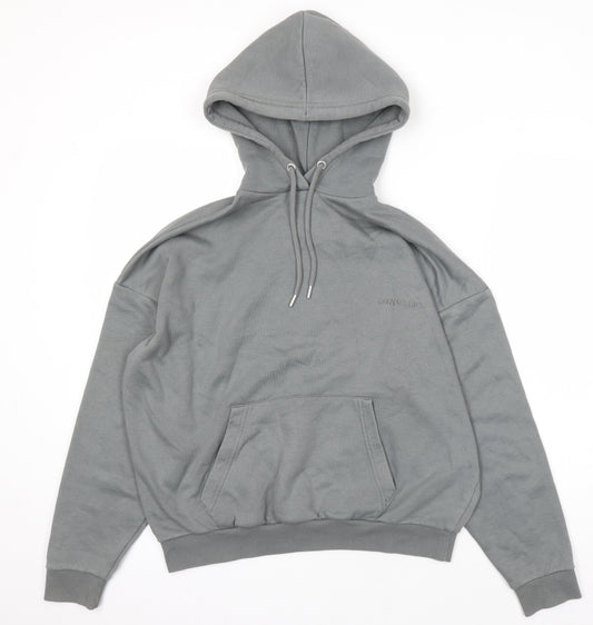 Boohoo Womens Green Houndstooth Polyester Pullover Hoodie Size S