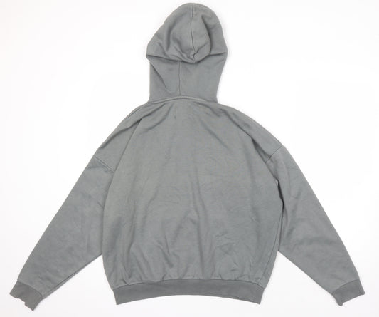 Boohoo Womens Green Houndstooth Polyester Pullover Hoodie Size S