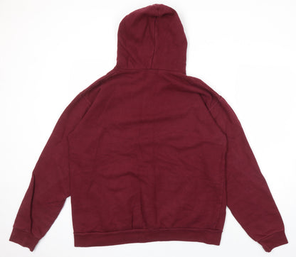 Mens UK Size L Stars & Stripes Red Pullover Hoodie