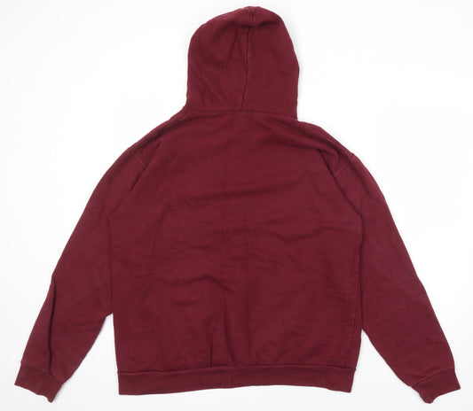 Mens UK Size L Stars & Stripes Red Pullover Hoodie