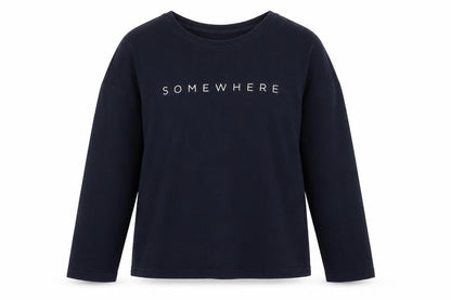 Mango Womens Blue Polyester Pullover Sweatshirt Size S