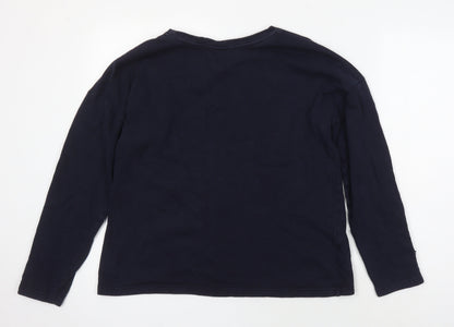 Mango Womens Blue Polyester Pullover Sweatshirt Size S