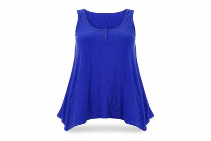 Marks & Spencer Womens Blue Viscose Basic Tank Size 16 Boat Neck