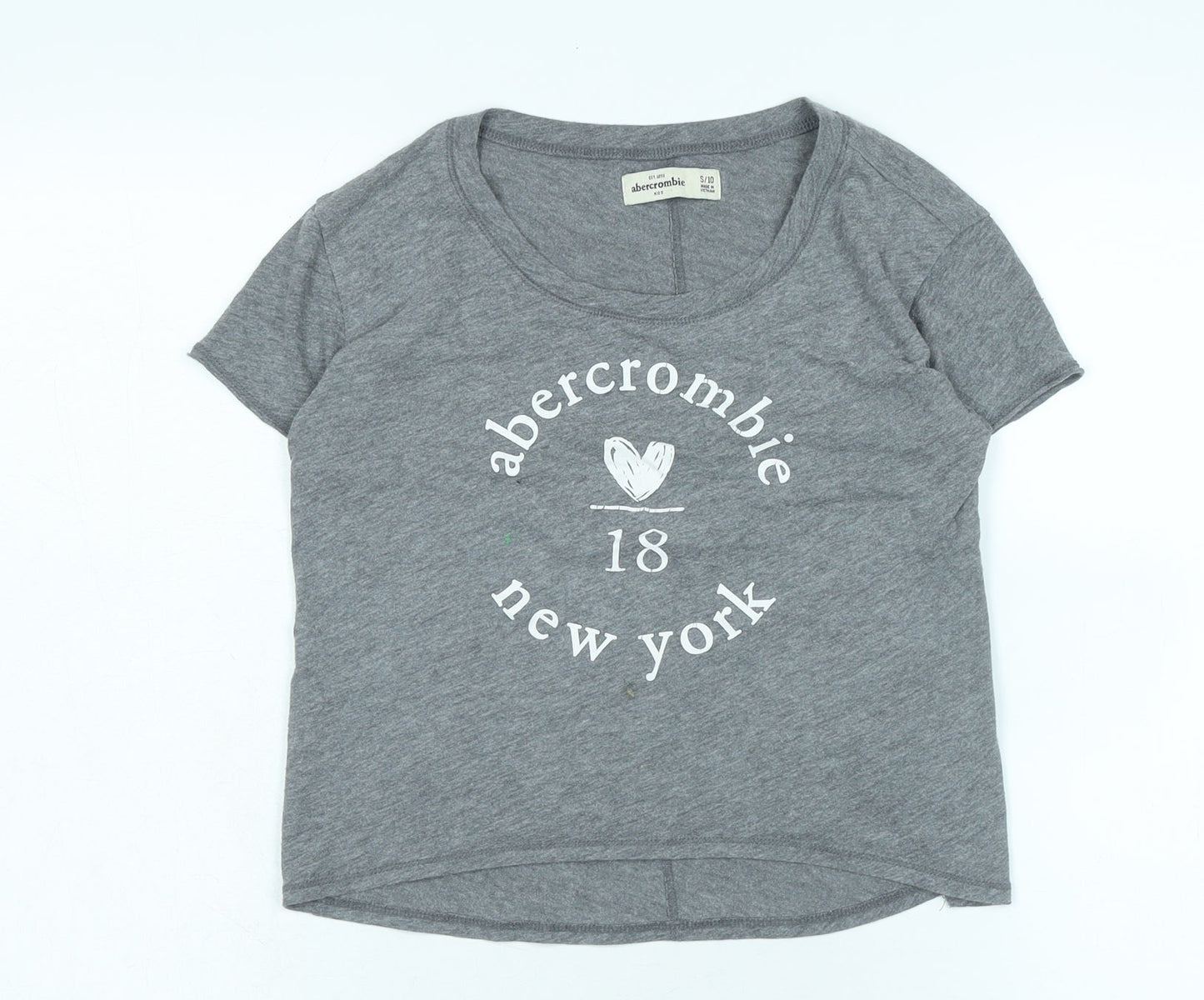 Ambercombe & finch Womens Grey Cotton Basic T-Shirt Size 10 Boat Neck