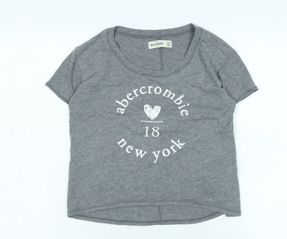 Ambercombe & finch Womens Grey Cotton Basic T-Shirt Size 10 Boat Neck