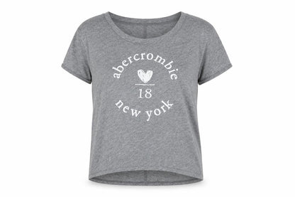Abercrombie & Fitch Womens Grey Cotton Basic T-Shirt Size 10 Boat Neck