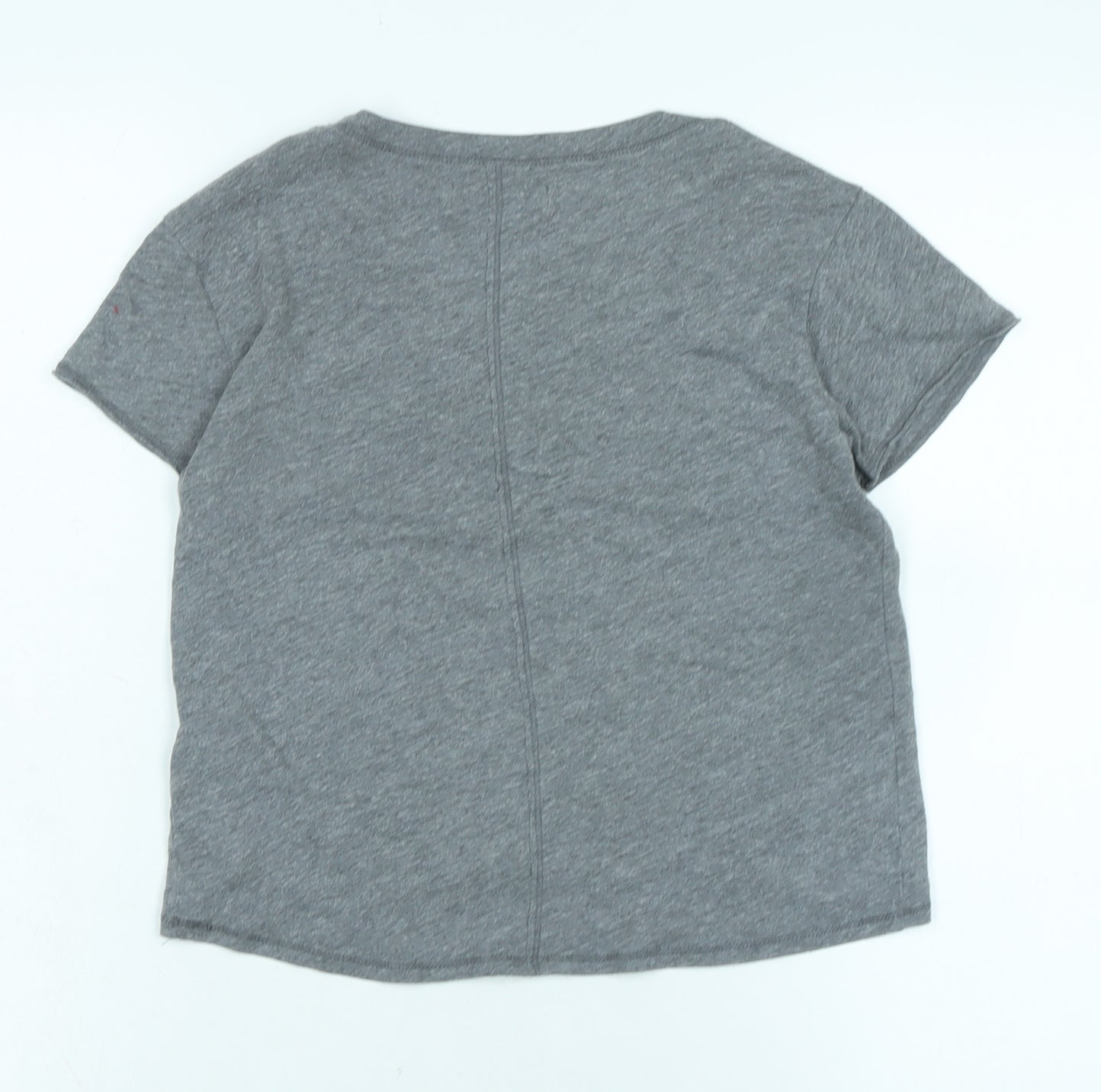 Ambercombe & finch Womens Grey Cotton Basic T-Shirt Size 10 Boat Neck