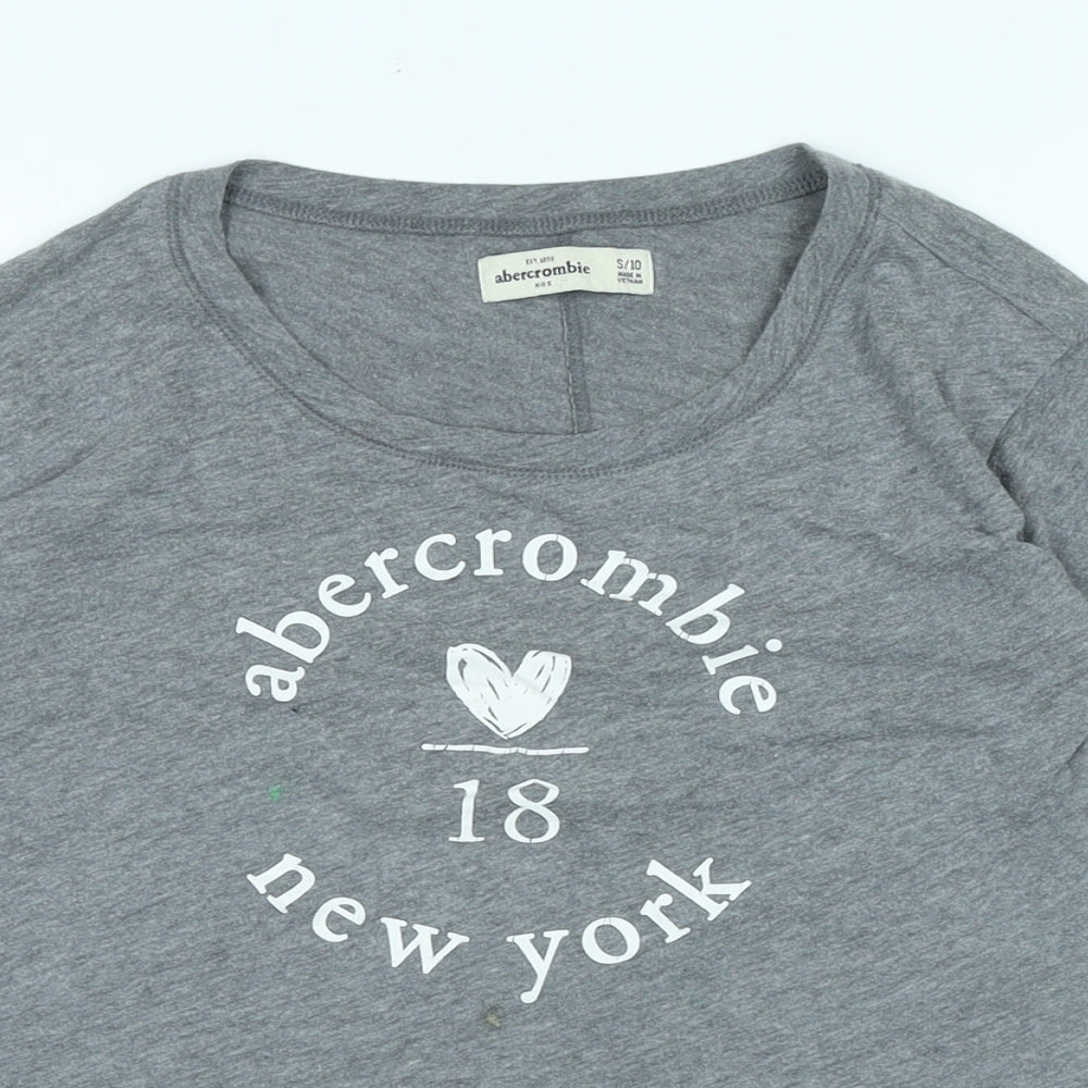 Ambercombe & finch Womens Grey Cotton Basic T-Shirt Size 10 Boat Neck