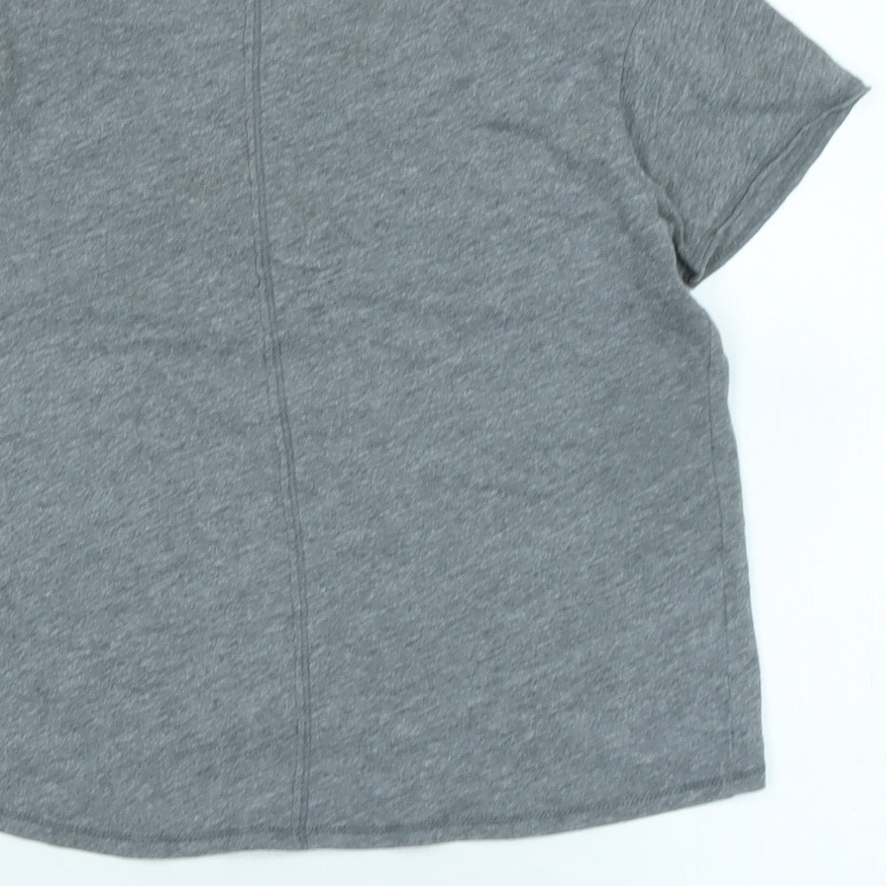 Ambercombe & finch Womens Grey Cotton Basic T-Shirt Size 10 Boat Neck