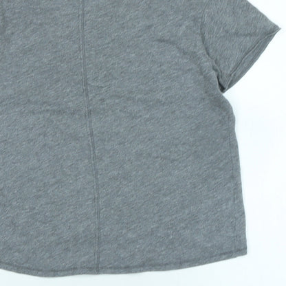 Ambercombe & finch Womens Grey Cotton Basic T-Shirt Size 10 Boat Neck