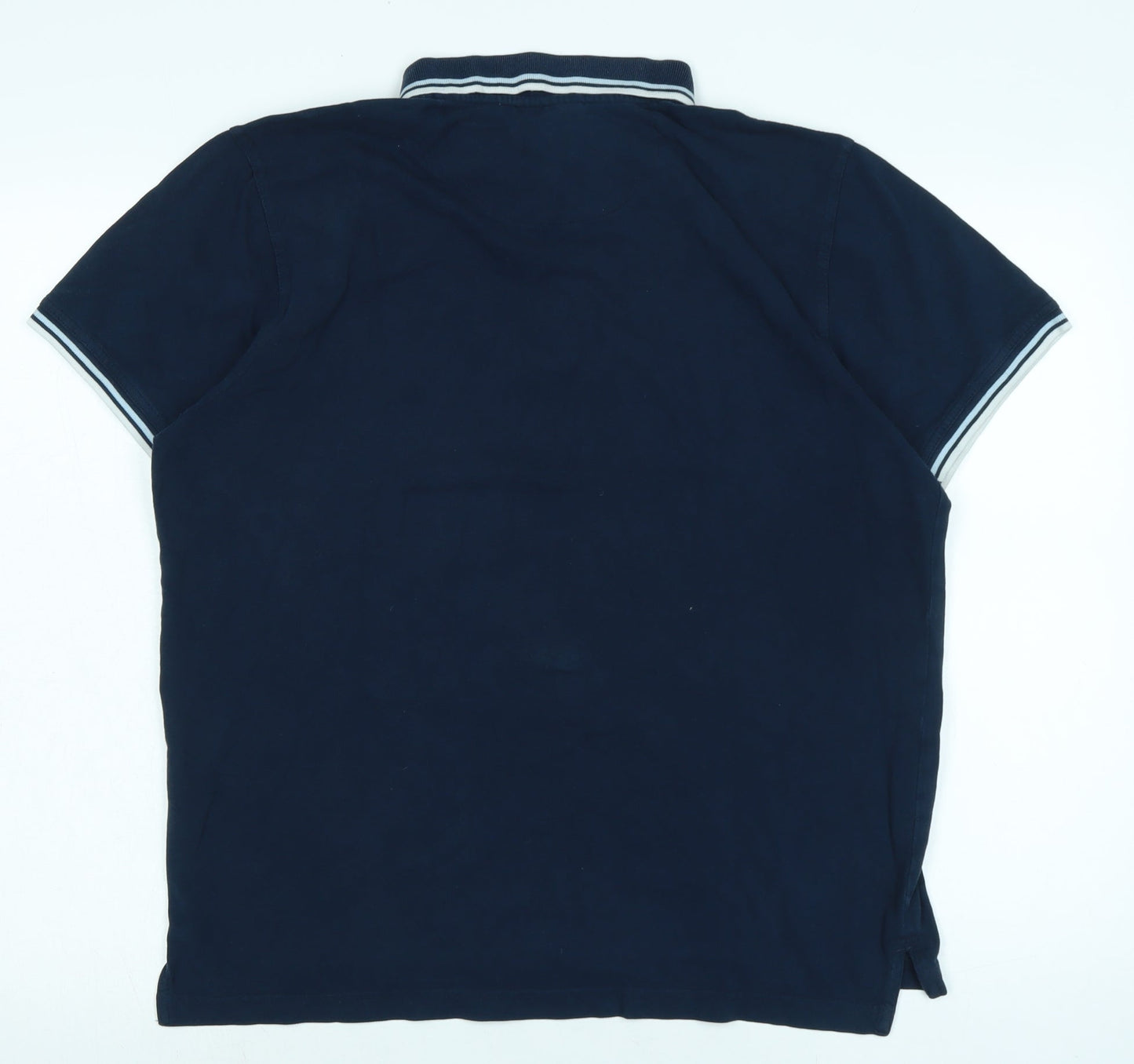 Pierre Carden Mens Blue Cotton T-Shirt Size L Collared