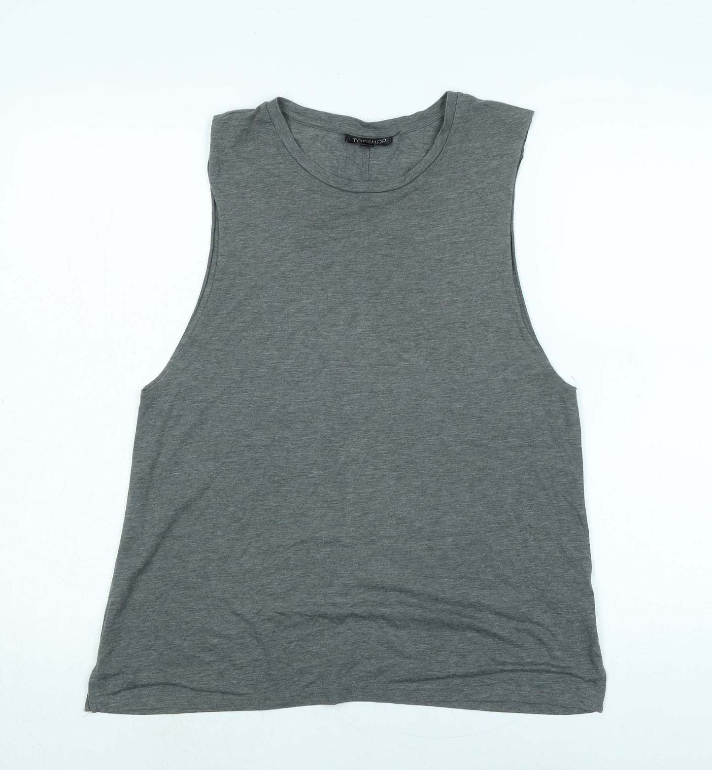Womens UK Size 12 Topshop Grey Basic Tank
