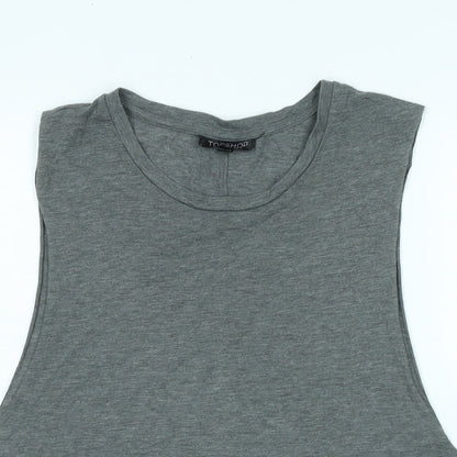 Womens UK Size 12 Topshop Grey Basic Tank