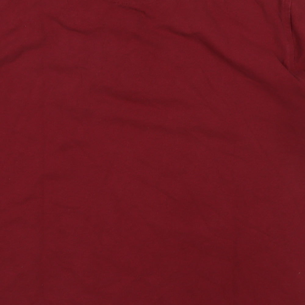 Pierre Carden Mens Red Cotton T-Shirt Size S Collared