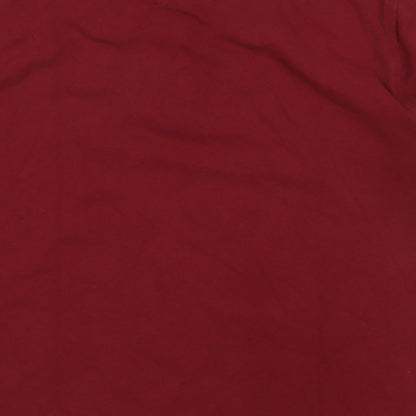 Pierre Carden Mens Red Cotton T-Shirt Size S Collared