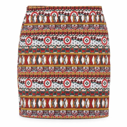 shelikes Womens Red Polyester A-Line Skirt Size 12 Zip