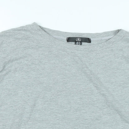 Womens UK Size 14 Missguided Grey Cropped T-Shirt