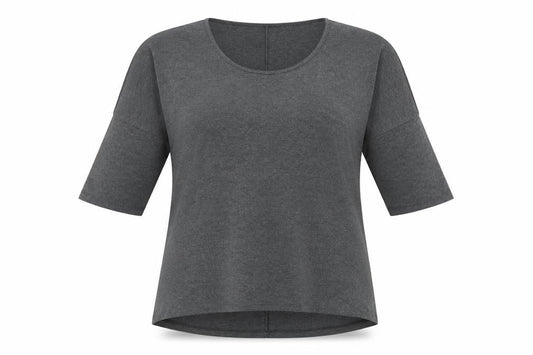 ORIGINAL ESSENTIALS Womens Grey Cotton Ringer T-Shirt Size 20 Boat Neck