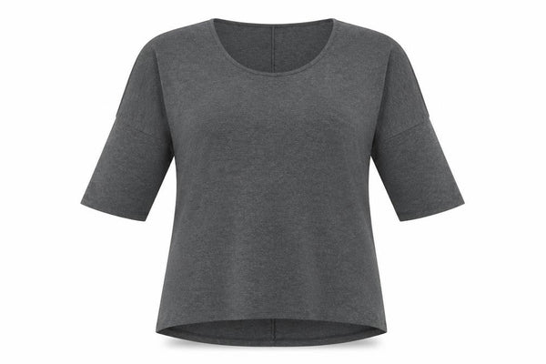 ORIGINAL ESSENTIALS Womens Grey Cotton Ringer T-Shirt Size 20 Boat Neck