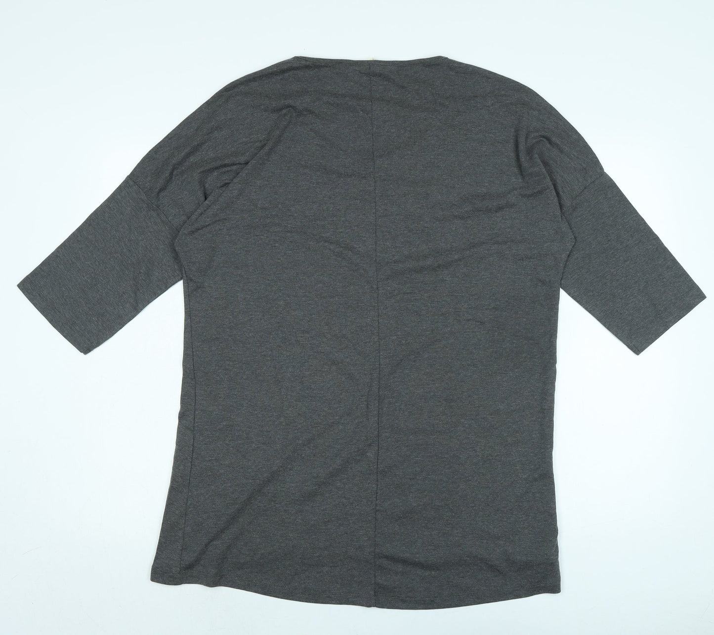 ORIGINAL ESSENTIALS Womens Grey Cotton Ringer T-Shirt Size 20 Boat Neck