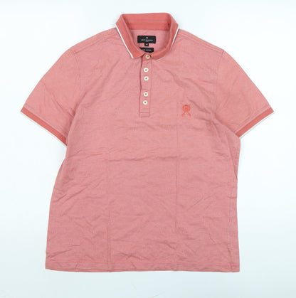 Jeffrey Banks Mens Pink Cotton T-Shirt Size M Collared