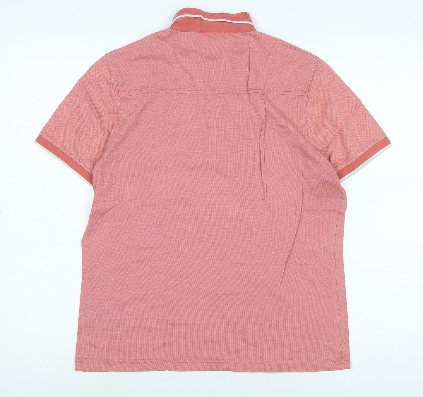 Jeffrey Banks Mens Pink Cotton T-Shirt Size M Collared