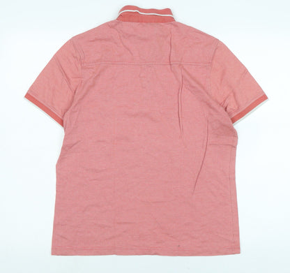 Jeffrey Banks Mens Pink Cotton T-Shirt Size M Collared