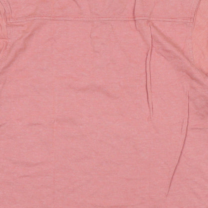 Jeffrey Banks Mens Pink Cotton T-Shirt Size M Collared