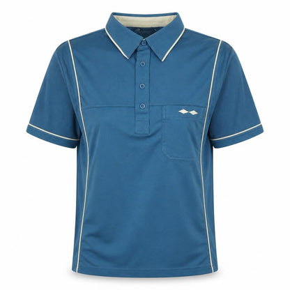 carabou Womens Blue Cotton Basic Polo Size M Collared