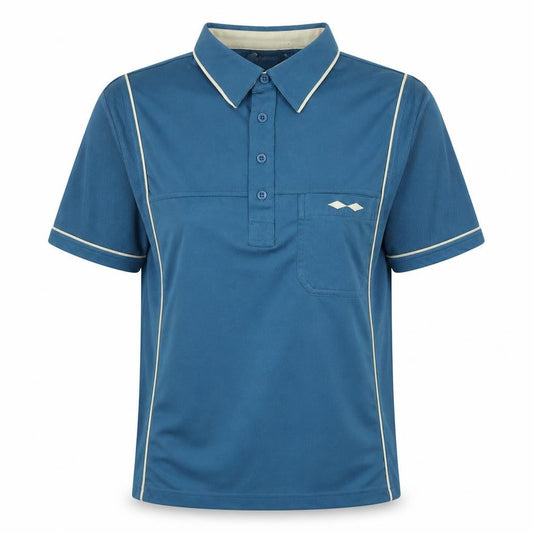 carabou Womens Blue Cotton Basic Polo Size M Collared