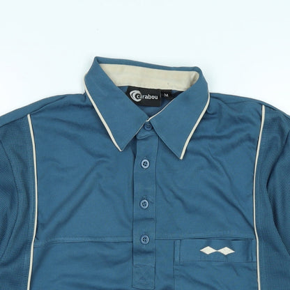 carabou Womens Blue Cotton Basic Polo Size M Collared