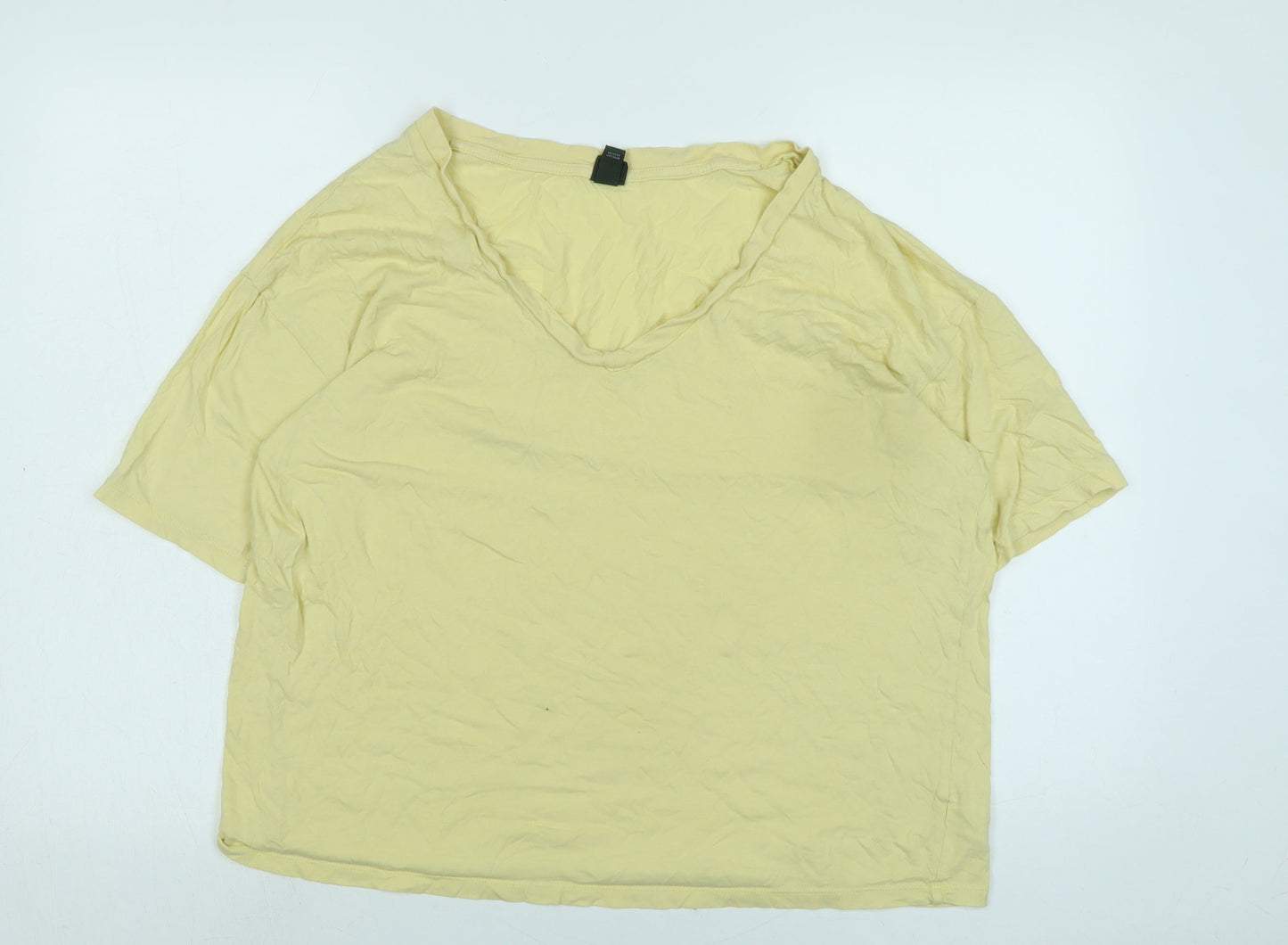 Womens UK Size XS WILD FABLE Yellow Basic T-Shirt