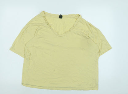 Womens UK Size XS WILD FABLE Yellow Basic T-Shirt
