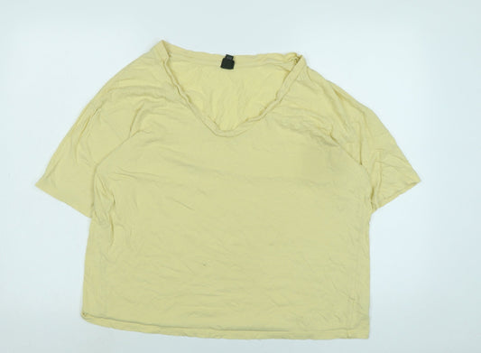 Womens UK Size XS WILD FABLE Yellow Basic T-Shirt