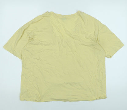 Womens UK Size XS WILD FABLE Yellow Basic T-Shirt