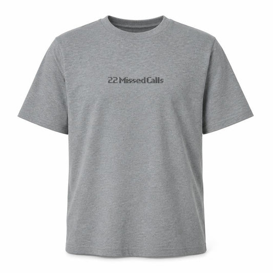 Front view of ASOS men’s grey cotton t-shirt, size M, crew neck