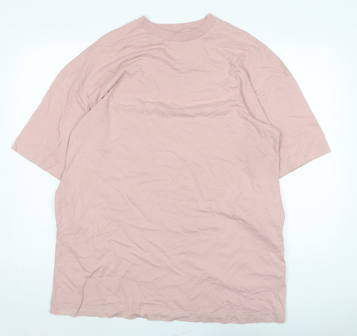 Topshop Womens Pink Cotton Basic T-Shirt Size M Crew Neck