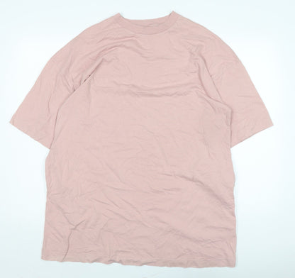 Topshop Womens Pink Cotton Basic T-Shirt Size M Crew Neck
