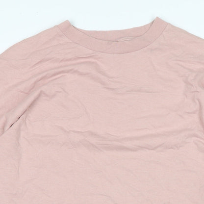 Topshop Womens Pink Cotton Basic T-Shirt Size M Crew Neck