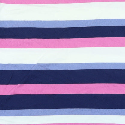 David Nieper Womens Multicoloured Crew Neck Striped Cotton Pullover Jumper Size 20