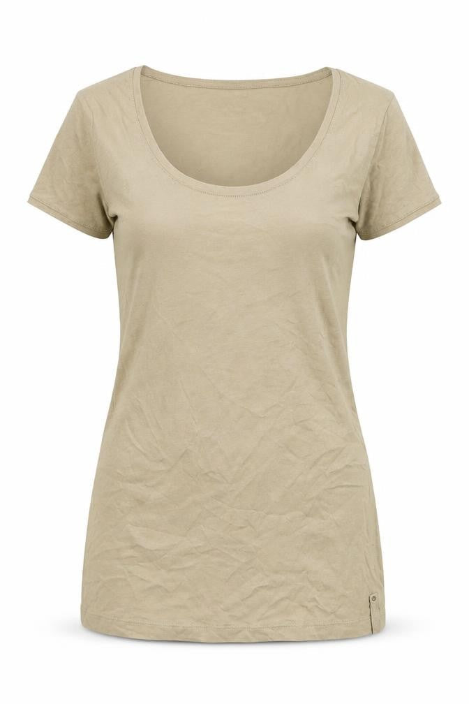 Womens UK Size S Stradivarius Beige Basic T-Shirt