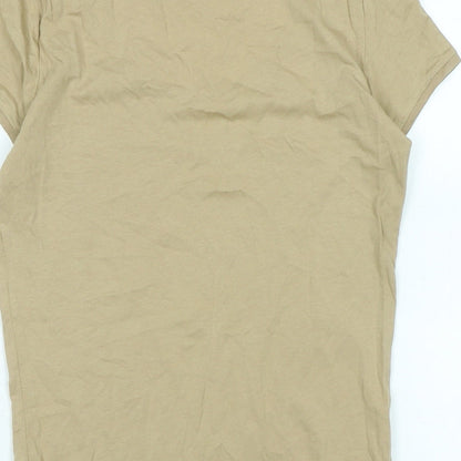 Womens UK Size S Stradivarius Beige Basic T-Shirt