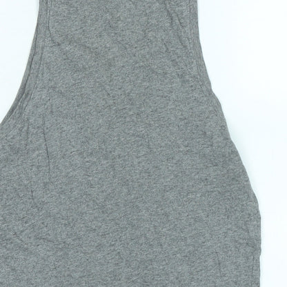 Debenhams Womens Grey Cotton Basic Tank Size S Scoop Neck